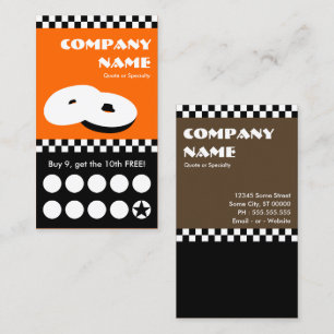 Fidelización tarjeta de perforación de bagel checkers