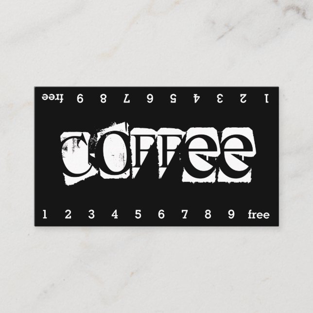 Fidelización Tarjeta de perforación de café de fidelidad de dob (Anverso)