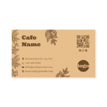 Tarjeta de presentación de Café Botánico Rústico