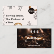 Tarjeta de Presentación de Café Diseño Botánico de