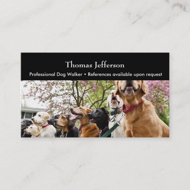 Fidelización Tarjeta de presentación de Dog Walker (Anverso)