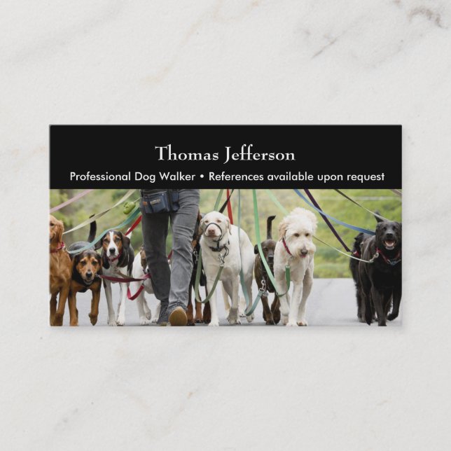 Fidelización Tarjeta de presentación de Dog Walker (Anverso)