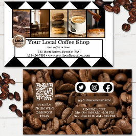 Fidelización Tarjeta de presentación de granos de café con foto