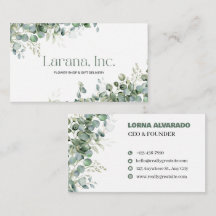 Tarjeta de Presentación de la Elegante Floristería