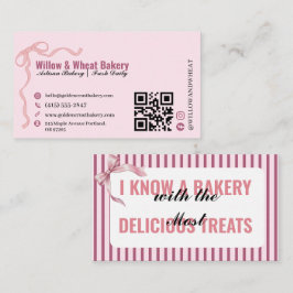 Fidelización Tarjeta de presentación de la panadería Pink Bow c