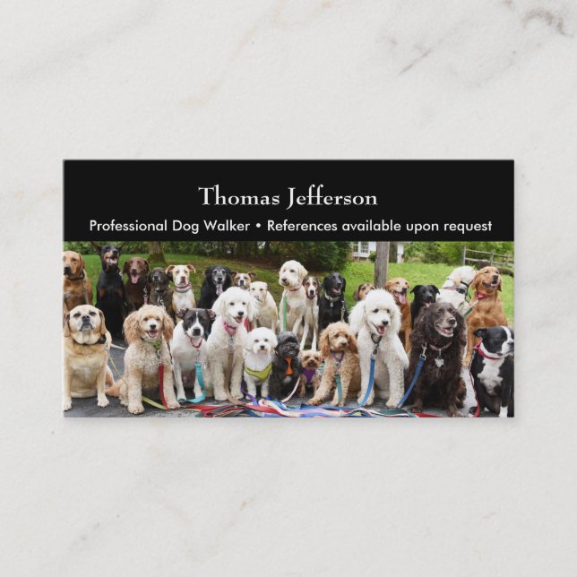 Fidelización Tarjeta de presentación de paseador de perros (Anverso)