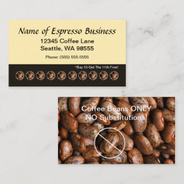 Fidelización Tarjeta de Punch de Espresso Divertida Granos de C