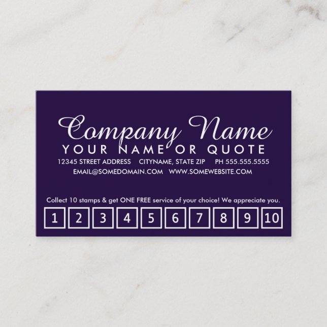 Fidelización tarjeta de punch de lealtad salon : estilo emo (Anverso)