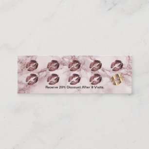 Fidelización Tarjeta de punción de lealtad - Purpurina Rosa os