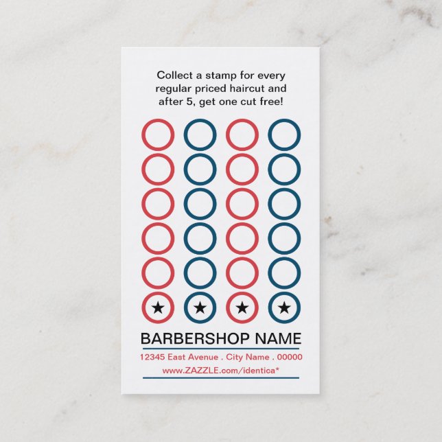 Fidelización tarjeta de punteo de barbershop (Reverso)