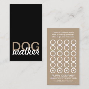 Fidelización tarjeta de punteo para caminantes de perros