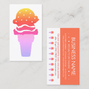 Fidelización tarjeta de puntería de fidelidad a los helados de