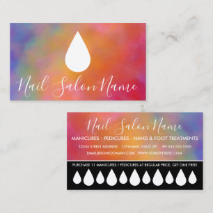 Fidelización tarjeta de puntería de fidelidad de salón de uñas