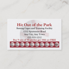 Fidelización Tarjeta de Puntuación de Lealtad Deportiva de Bate