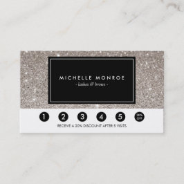 Fidelización Tarjeta de puntuación de lealtad Purpurina platead