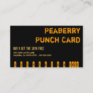 Fidelización Tarjeta de Punzón de Bebida de Café Dark Peaberry