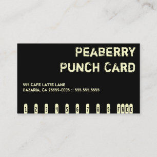 Fidelización Tarjeta de Punzón de Bebida de Café Dark Peaberry