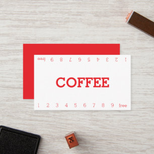 Fidelización Tarjeta de Punzón de Café de Lealtad de Número Dob