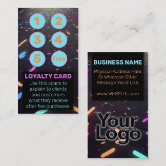 Fidelización Tarjeta de Punzón de Vapeo Neon Negro para Tiendas