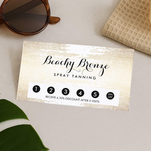 Fidelización Tarjeta de punzonado de salon dorado de confetti (Subido por el creador)