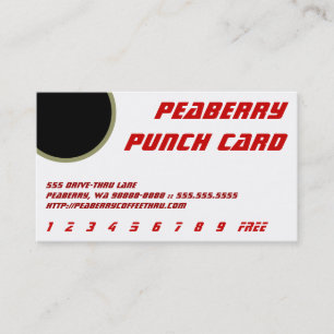 Fidelización Tarjeta de punzonado para bebidas con café