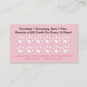 Fidelización Tarjeta de recompensa para clientes de Dog Groomin