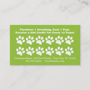 Fidelización Tarjeta de recompensa para clientes de Dog Groomin