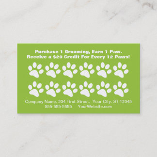 Fidelización Tarjeta de recompensa para clientes de Dog Groomin