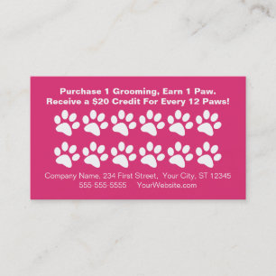 Fidelización Tarjeta de recompensas al cliente de Dog Grooming