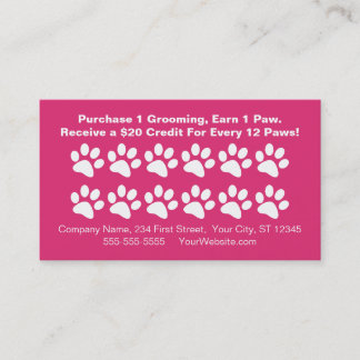 Fidelización Tarjeta de recompensas al cliente de Dog Grooming 