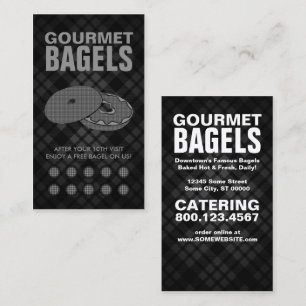 Fidelización tarjeta de regalo de bagels a cuadros