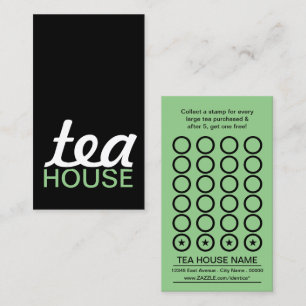 Fidelización tarjeta de sacador de la casa de té