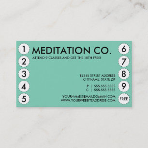 Fidelización tarjeta de sacador de la meditación