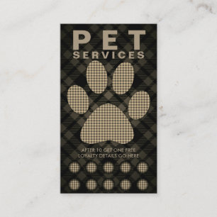 Fidelización tarjeta de sacador de la pata del mascota de la