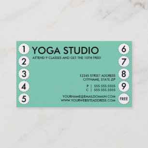 Fidelización tarjeta de sacador de la yoga