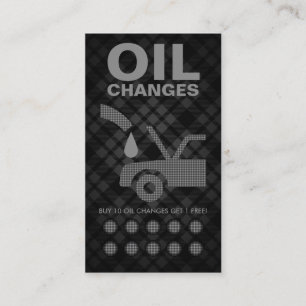 Fidelización tarjeta de sacador de los cambios de aceite de la