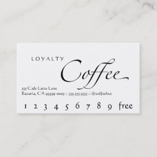 Fidelización Tarjeta de sacador del café de la lealtad