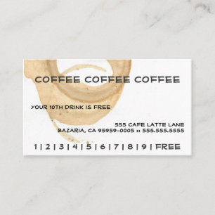 Fidelización Tarjeta de sacador del café del café del café