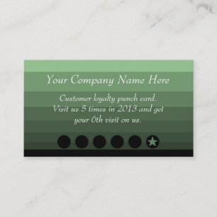 Fidelización Tarjeta de sacador promocional del descuento verde