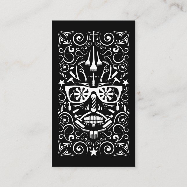 Fidelización tarjeta de sacador punky del cráneo de la barbería (Anverso)