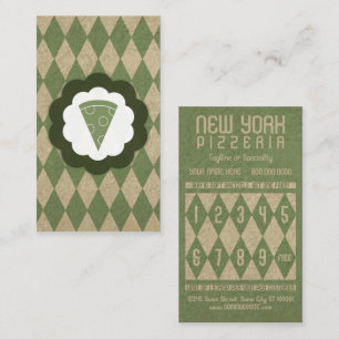 Fidelización tarjeta de sellado de diamantes de pizzería