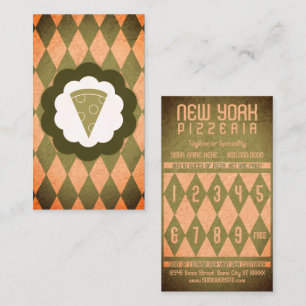 Fidelización tarjeta de sellado de diamantes de pizzería