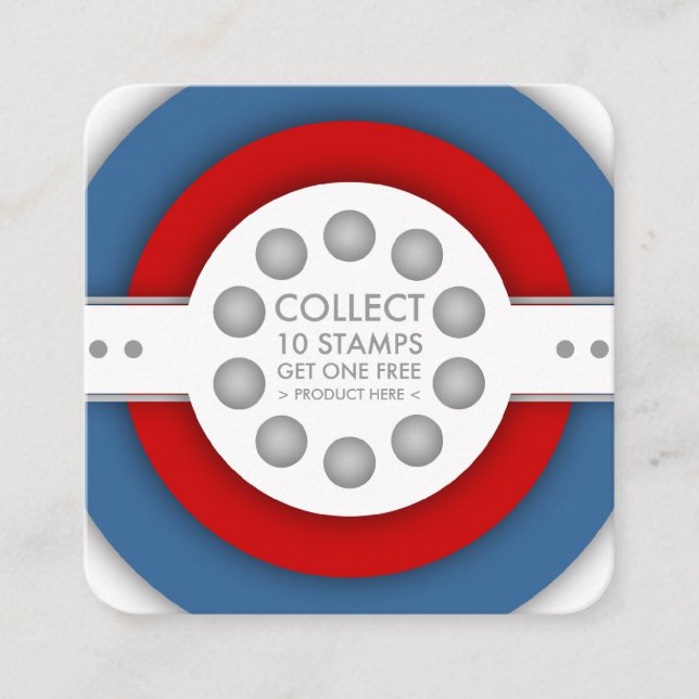 Fidelización tarjeta de sello de fidelidad retro (Anverso)