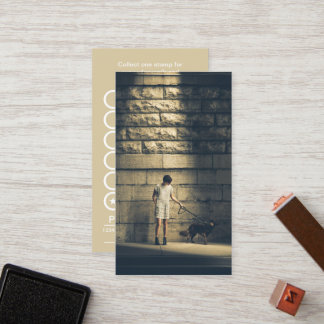 Fidelización tarjeta de sello fotográfico del caminante del per
