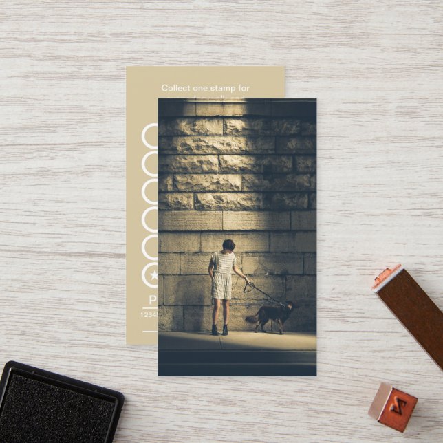 Fidelización tarjeta de sello fotográfico del caminante del per (Anverso/Reverso In Situ)