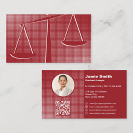 Fidelización Tarjeta de visita roja de notario profesional