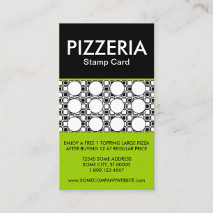 Fidelización tarjeta del sello de la pizzería