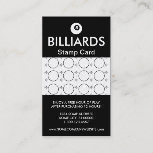 Fidelización Tarjeta del sello del foco de los BILLARES