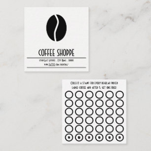 Fidelización tarjeta del sello del grano de café