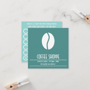 Fidelización tarjeta del sello del grano de café